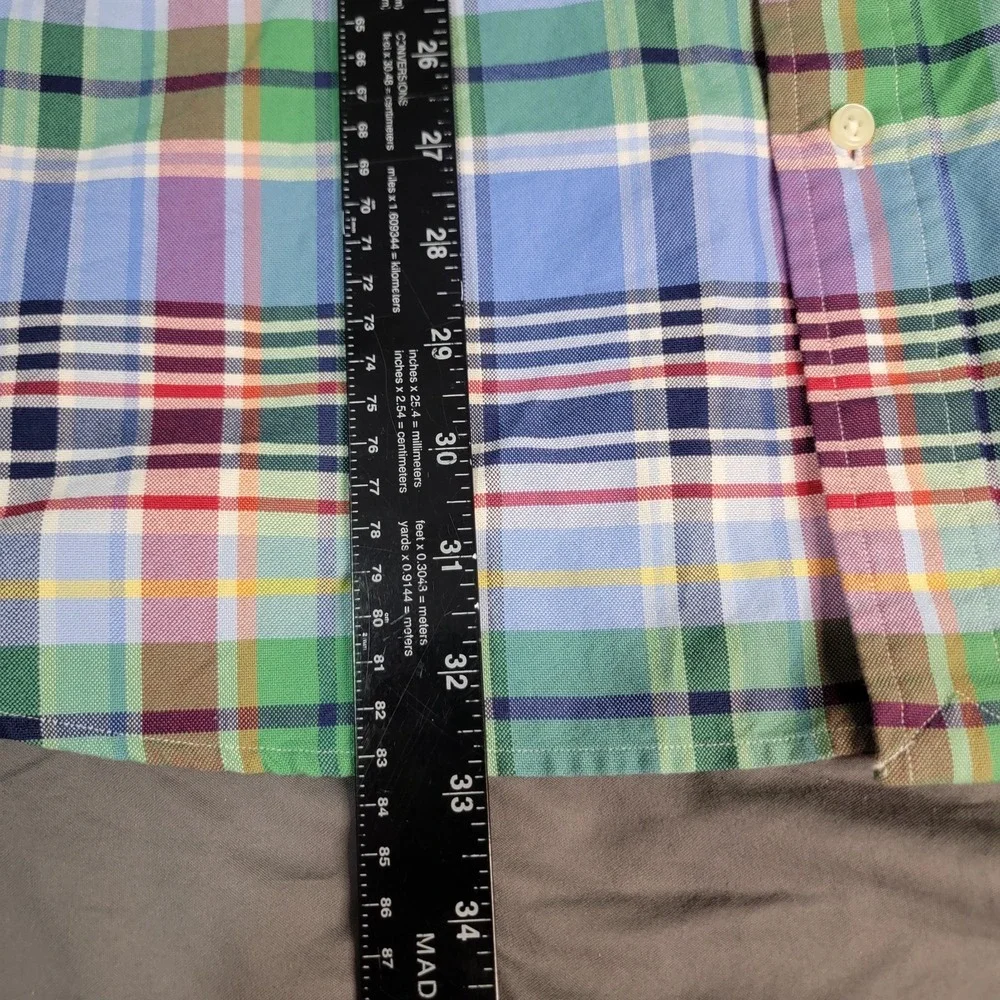 Polo Ralph Lauren Shirt Mens 3XB Multicolored Plaid Button Down SS Flesh Pony
